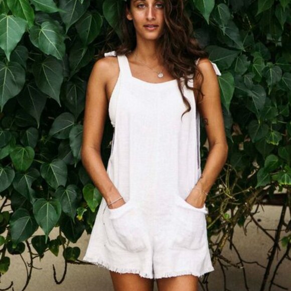 Billabong Pants - Billabong Girl On The Run Women's Overall Romper (Size L)